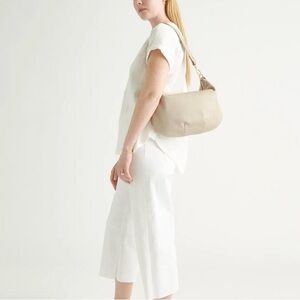 Quince Italian Leather Convertible Crescent Shoulder Bag